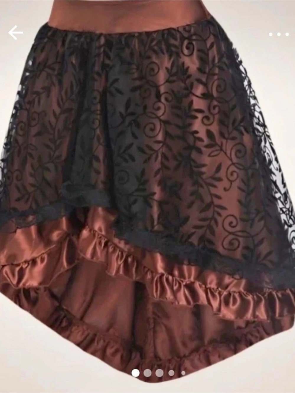 Black & Brown Pirate Steam Punk Renaissance Layered Mini Skirt Like New